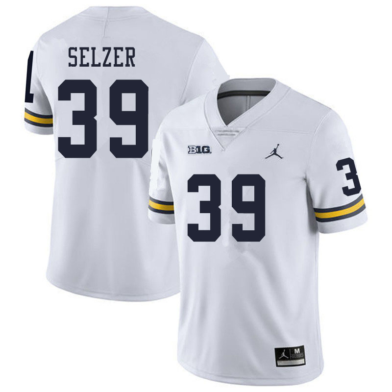 Men #39 Alan Selzer Michigan Wolverines College Football Jerseys Sale-White